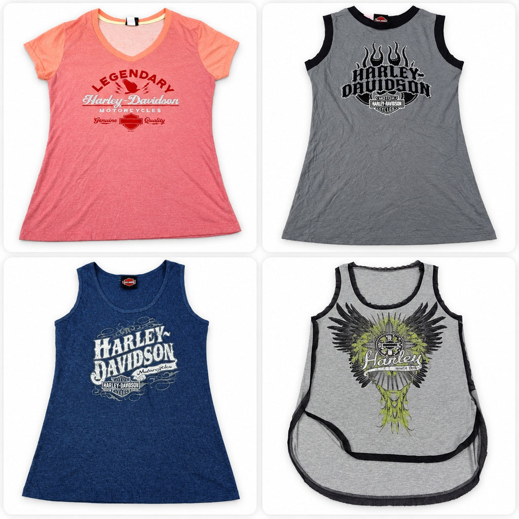 Vintage Harley Baby Tees Bundle in mixed sizes and colours. Grade A/B/C.
