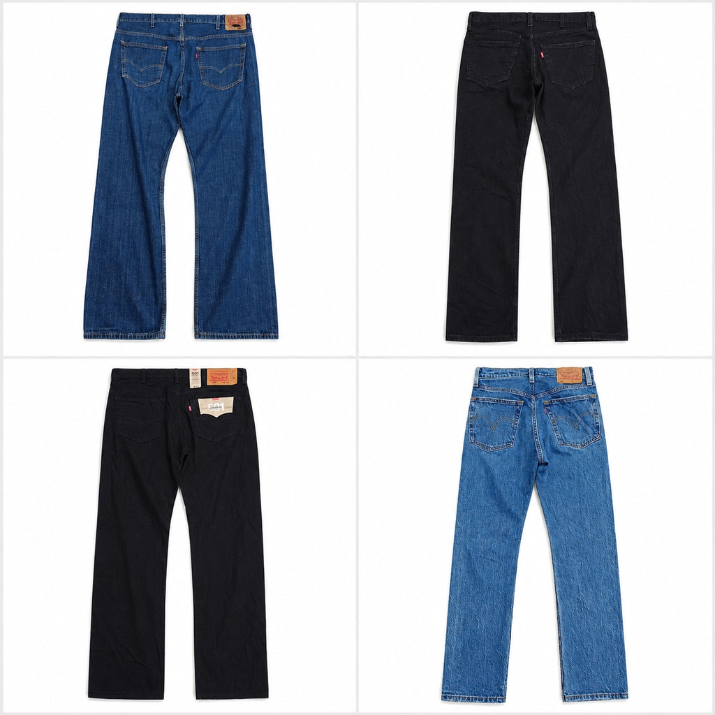 Vintage Levi's Men Jeans Bundle in mixed sizes and colours. Grade A/B/C.