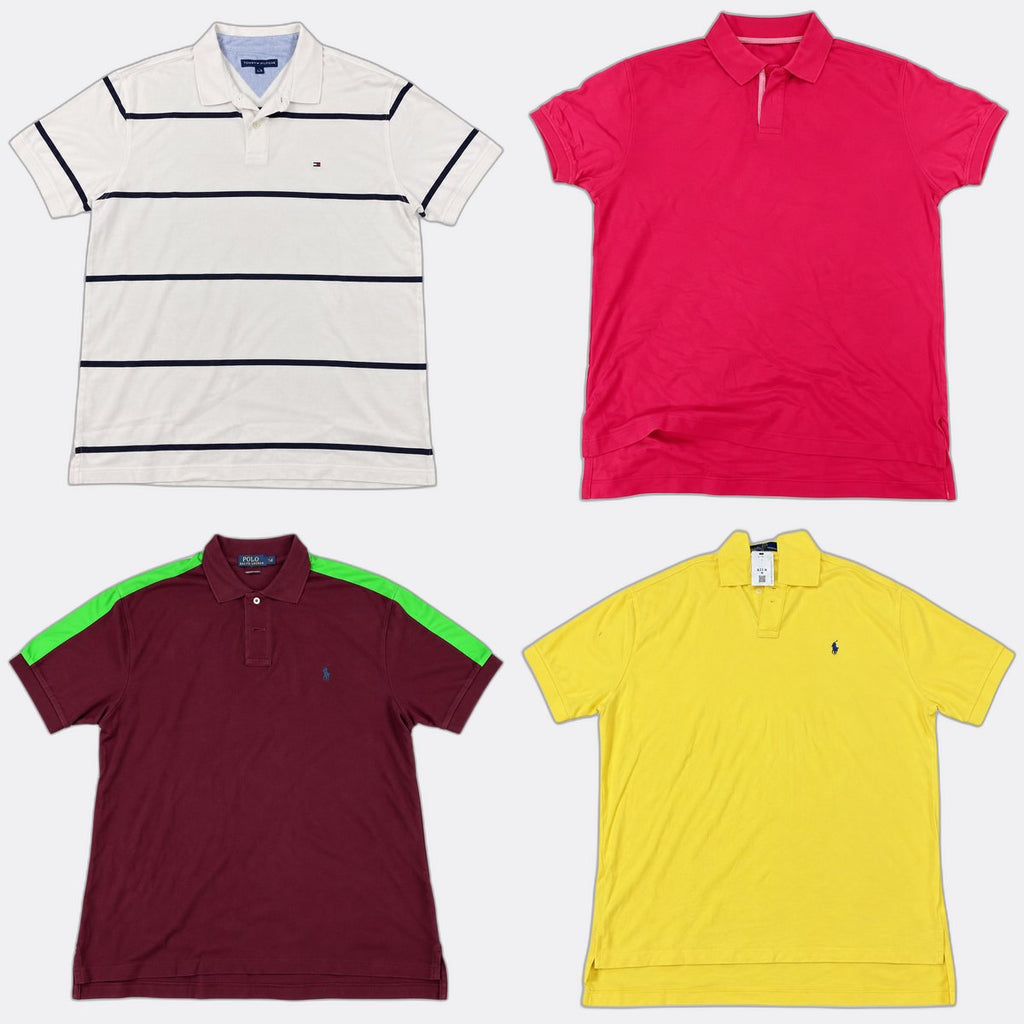 Vintage Polo and Tommy Hilfiger T-Shirts Bundle  in mixed sizes and colours, Grade B/C.