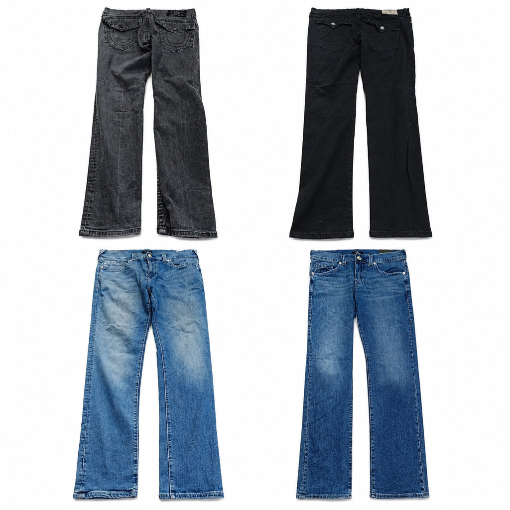 Vintage True Religion Men Jeans Bundle in mixed sizes and colours. Grade B/C.