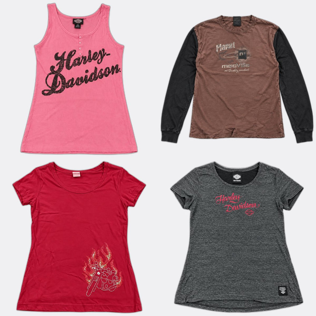 Vintage Harley Baby Tees Bundle in mixed sizes and colours. Grade A/B/C. 