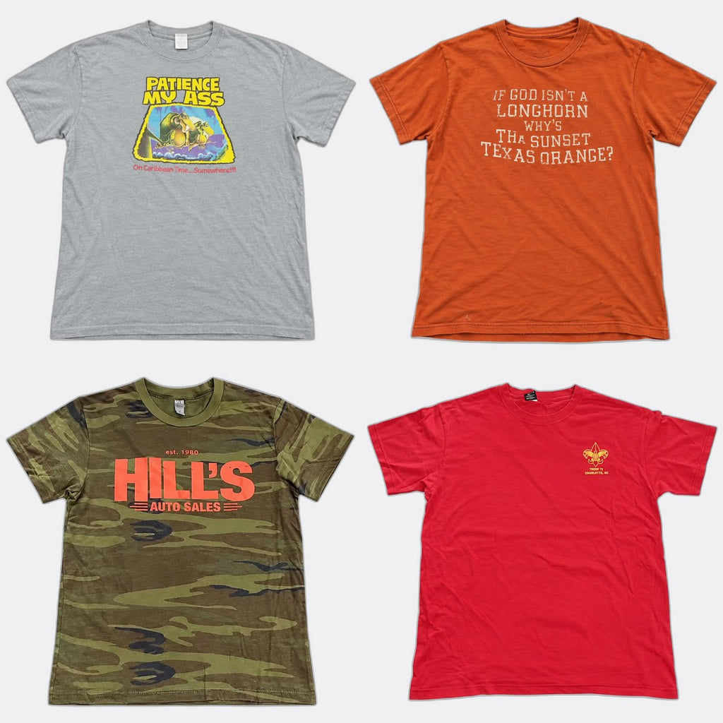 Vintage Single Stitch T-Shirts Bundle  in mixed sizes and colours, Grade B/C.