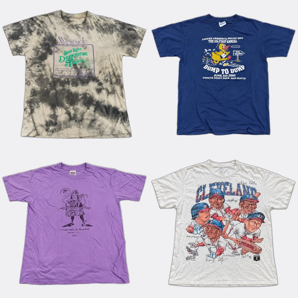 Vintage Single Stitch T-Shirts Bundle in mixed sizes and colours. Grade B/C. 