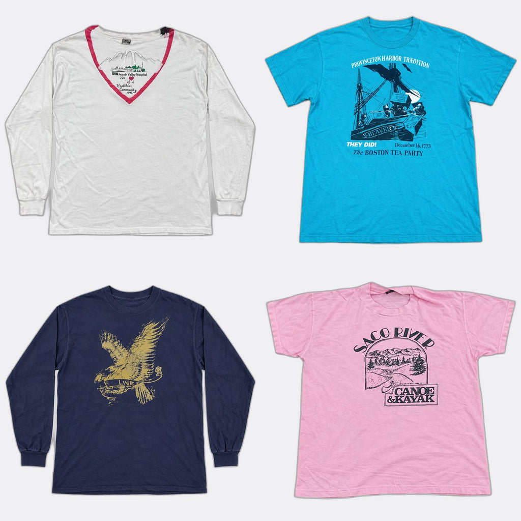 Vintage Single Stitch T-Shirts Bundle in mixed sizes and colours. Grade B/C. 