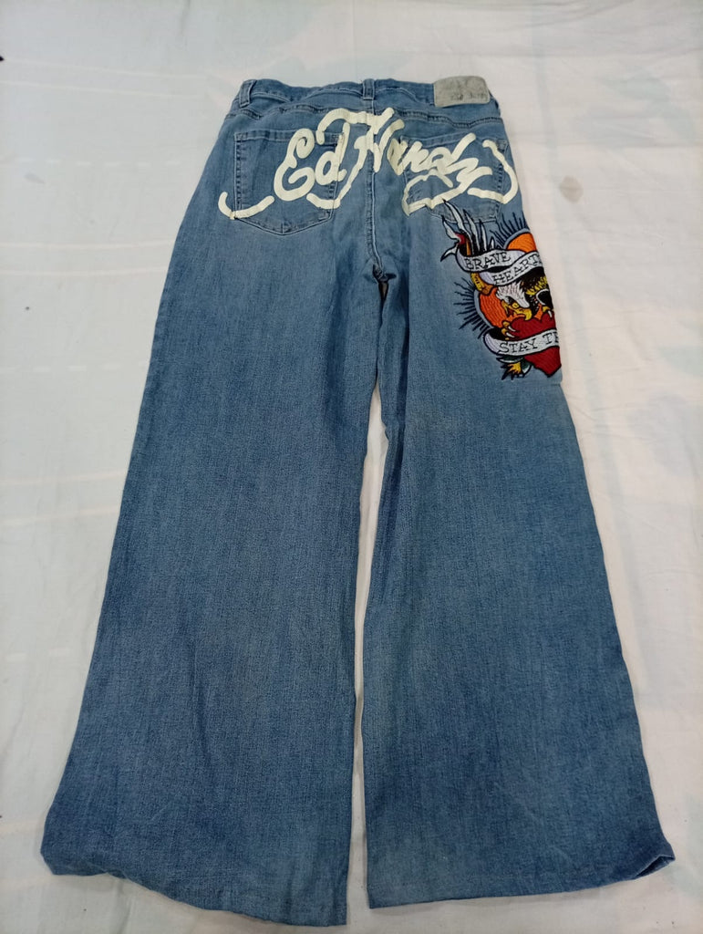 Vintage Designer Ed Hardy and Rocawear Men Jeans Bundle in mixed sizes and colours. Grade B/C. 