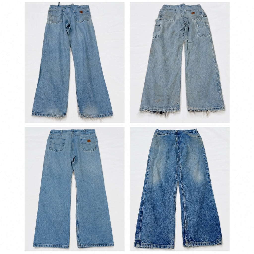 Vintage Carhartt Denim Jeans Bundle in mixed sizes and colours. Grade C. 