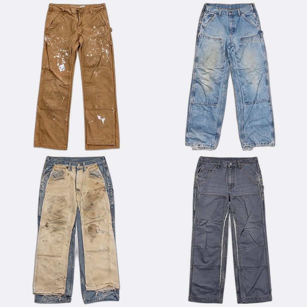 Vintage Carhartt Double Knee Trousers Bundle in mixed sizes and colours. Grade C.
