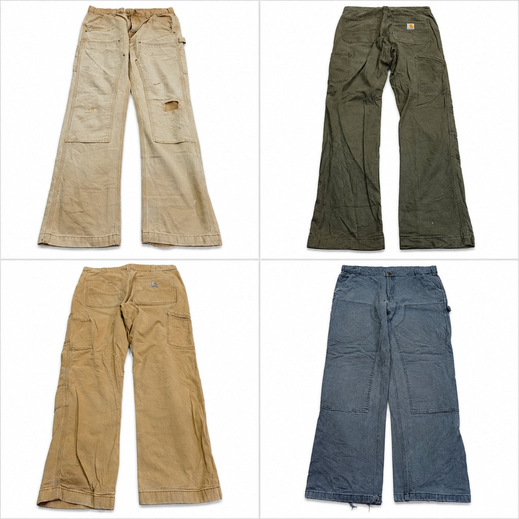 Vintage Carhartt Double Knee Trousers Bundle in mixed sizes and colours. Grade C.