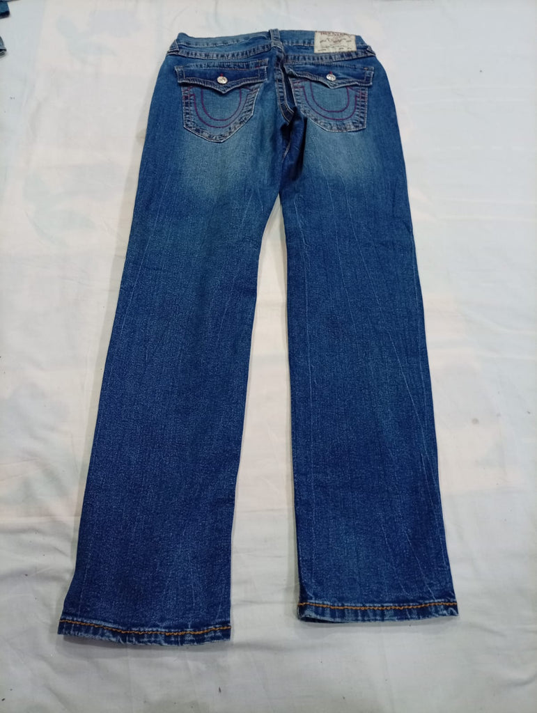 Vintage True Religion Men Jeans Bundle in mixed sizes and colours. Grade B/C.
