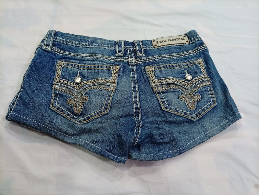 Upcycled Mix Branded Mini Denim Skirts Bundle in mixed sizes and colours. Grade A/B/C. 