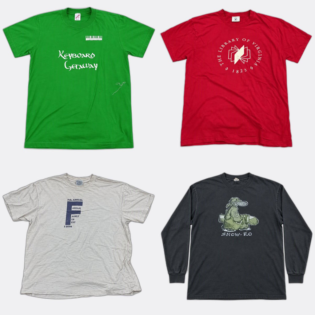 Vintage Single Stitch T-Shirts Bundle in mixed sizes and colours. Grade B/C. 