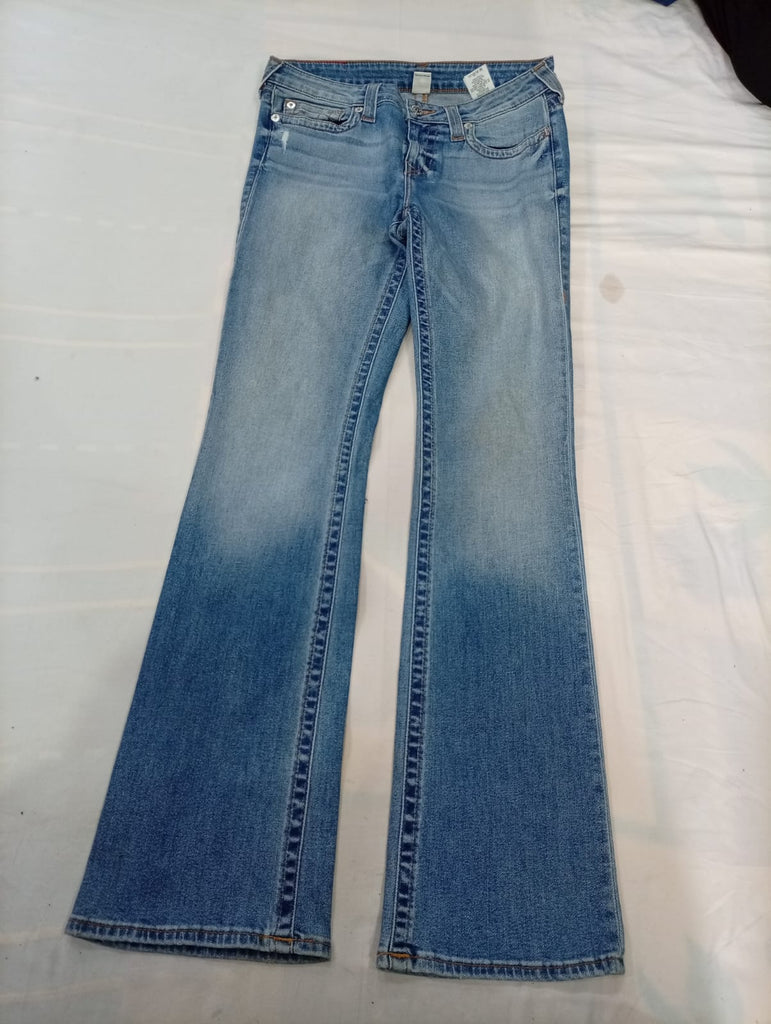  Vintage True Religion Flare and Straight Jeans  in mixed sizes and colours, Grade A/B/C.