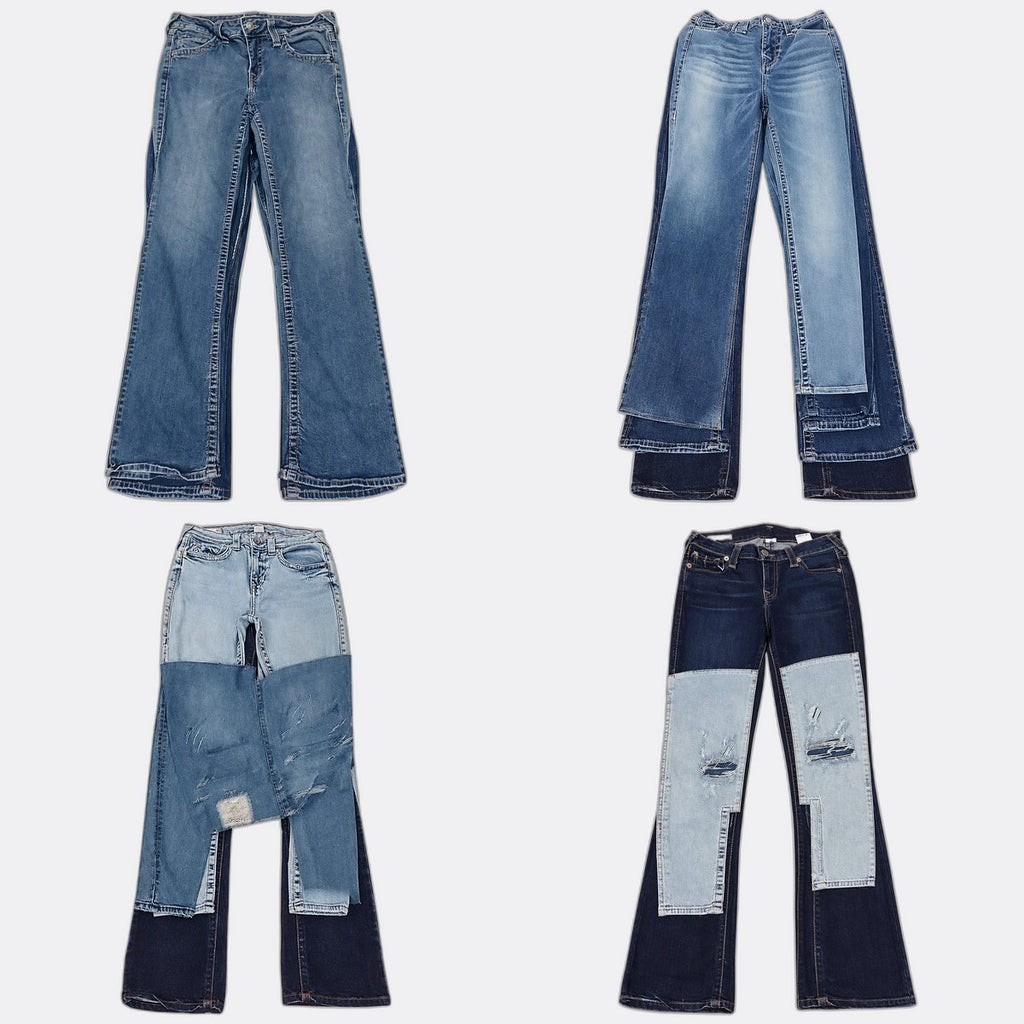 Vintage True Religion Flare and Straight Jeans Bundle  in mixed sizes and colours, Grade A/B/C.