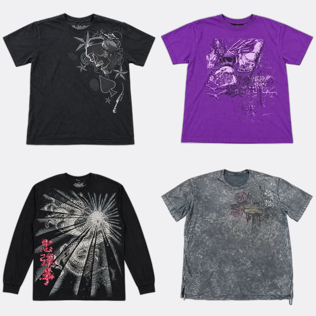 Vintage Skull T-Shirts Bundle  in mixed sizes and colours, Grade B/C.