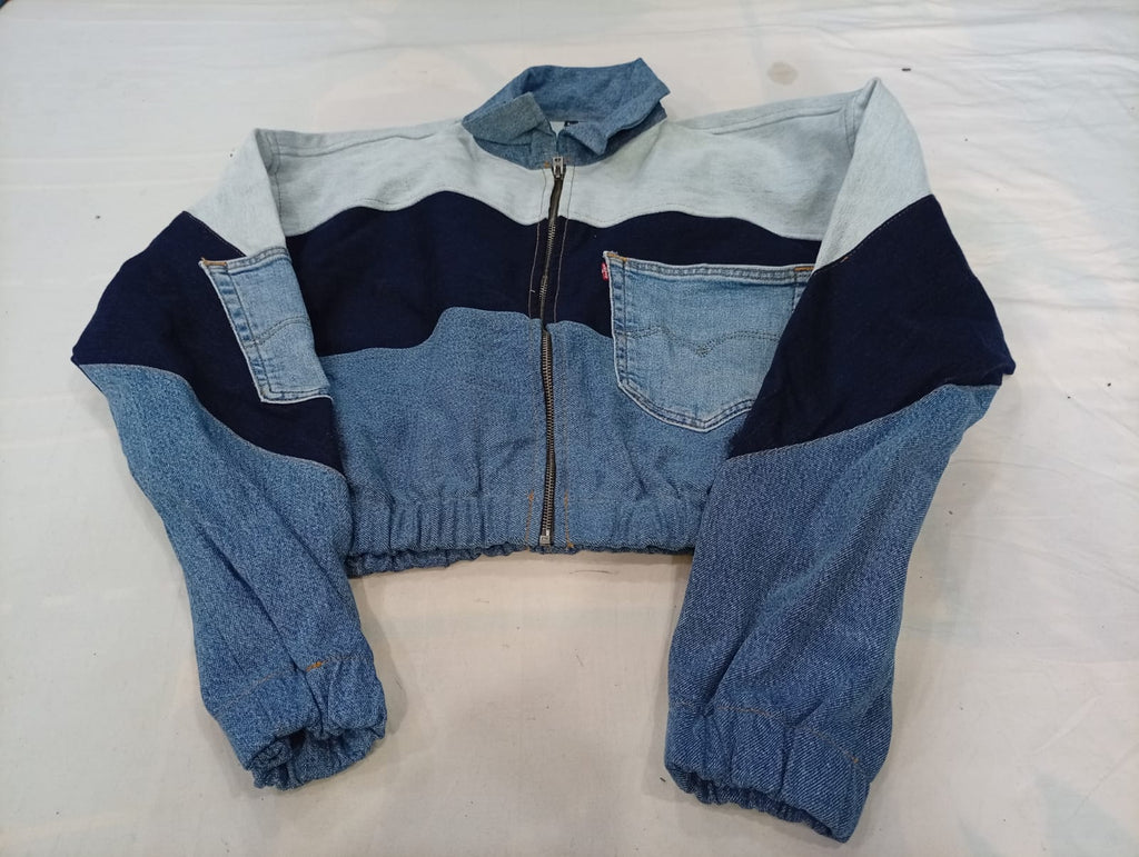 Upcycled Levi's Crop Jackets Bundle  in mixed sizes and colours, Grade A/B/C.