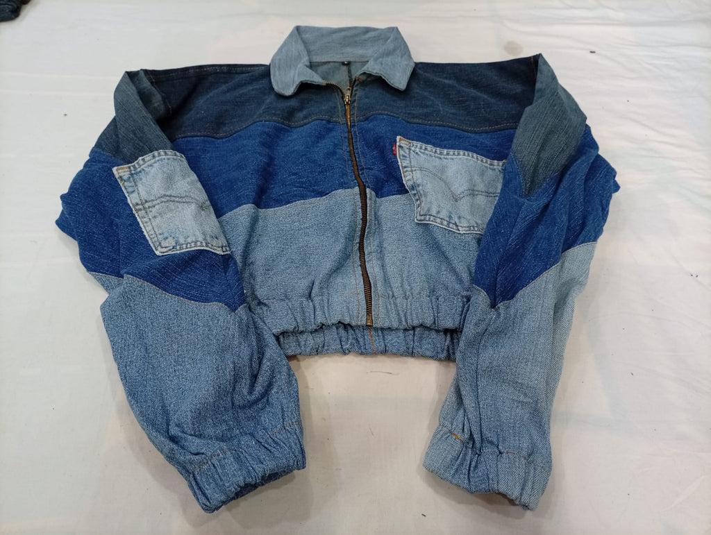 Upcycled Levi's Crop Jackets Bundle  in mixed sizes and colours, Grade A/B/C.