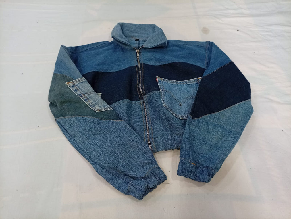 Upcycled Levi's Crop Jackets Bundle  in mixed sizes and colours, Grade A/B/C.