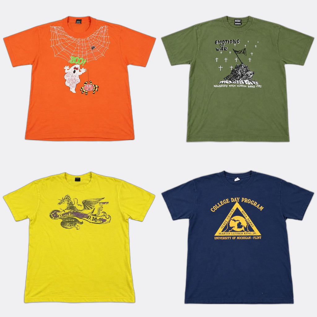Vintage Single Stitch T-Shirts Bundle  in mixed sizes and colours, Grade A/B/C.