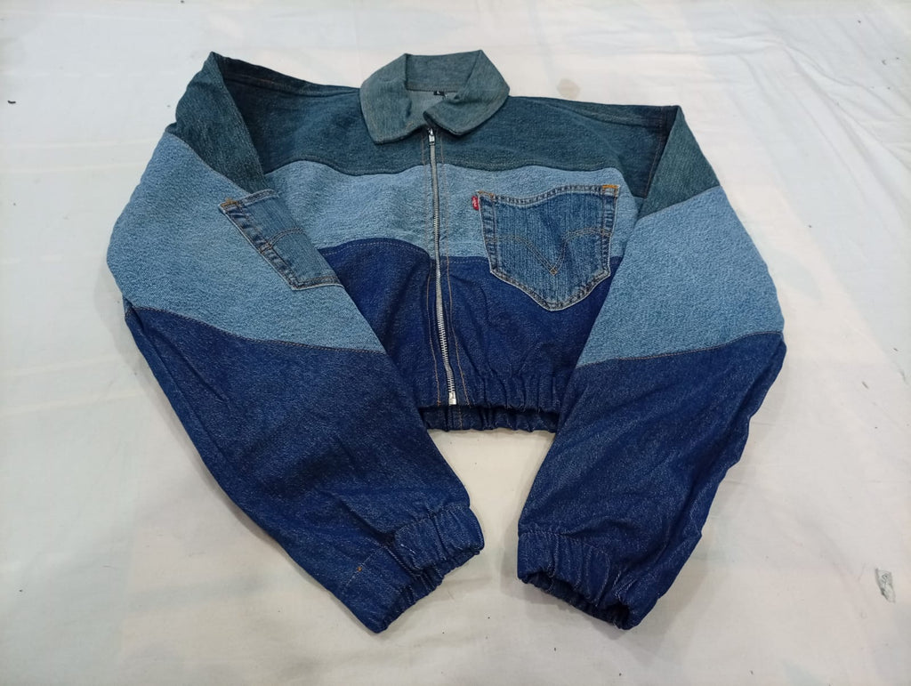 Upcycled Levi's Crop Jackets Bundle in mixed sizes and colours. Grade A/B/C.