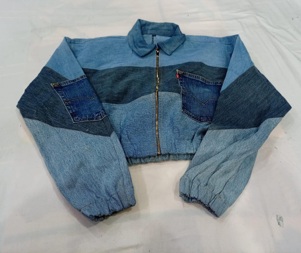Upcycled Levi's Crop Jackets Bundle in mixed sizes and colours. Grade A/B/C.