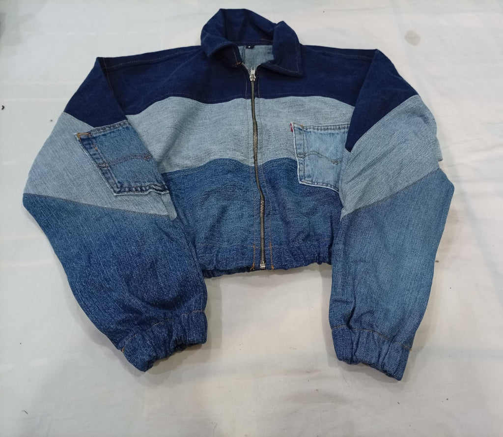 Upcycled Levi's Crop Jackets Bundle in mixed sizes and colours. Grade A/B/C.