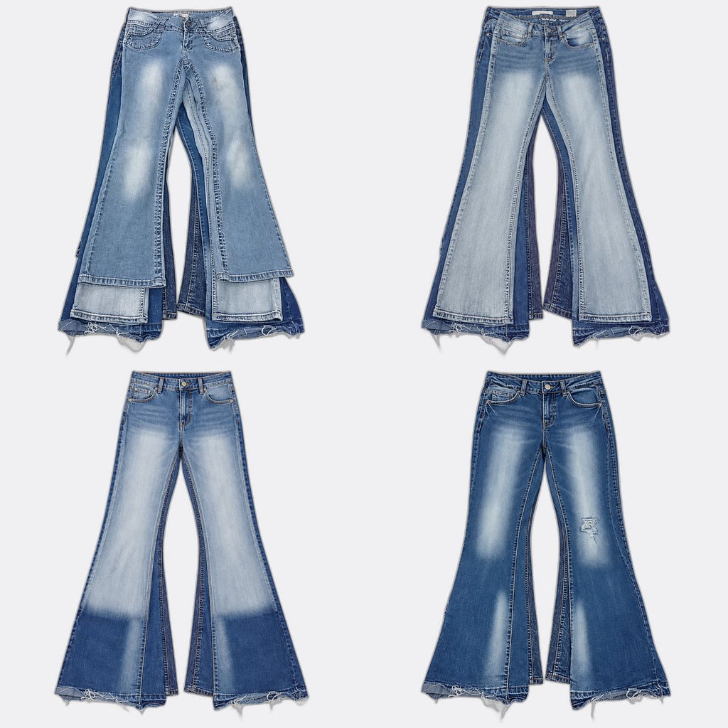 Flare Jeans Bundle in mixed sizes and colours. Grade A/B/C.
