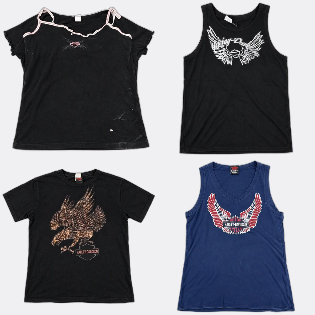 Vintage Harley Baby Tees Bundle  in mixed sizes and colours, Grade A/B/C.