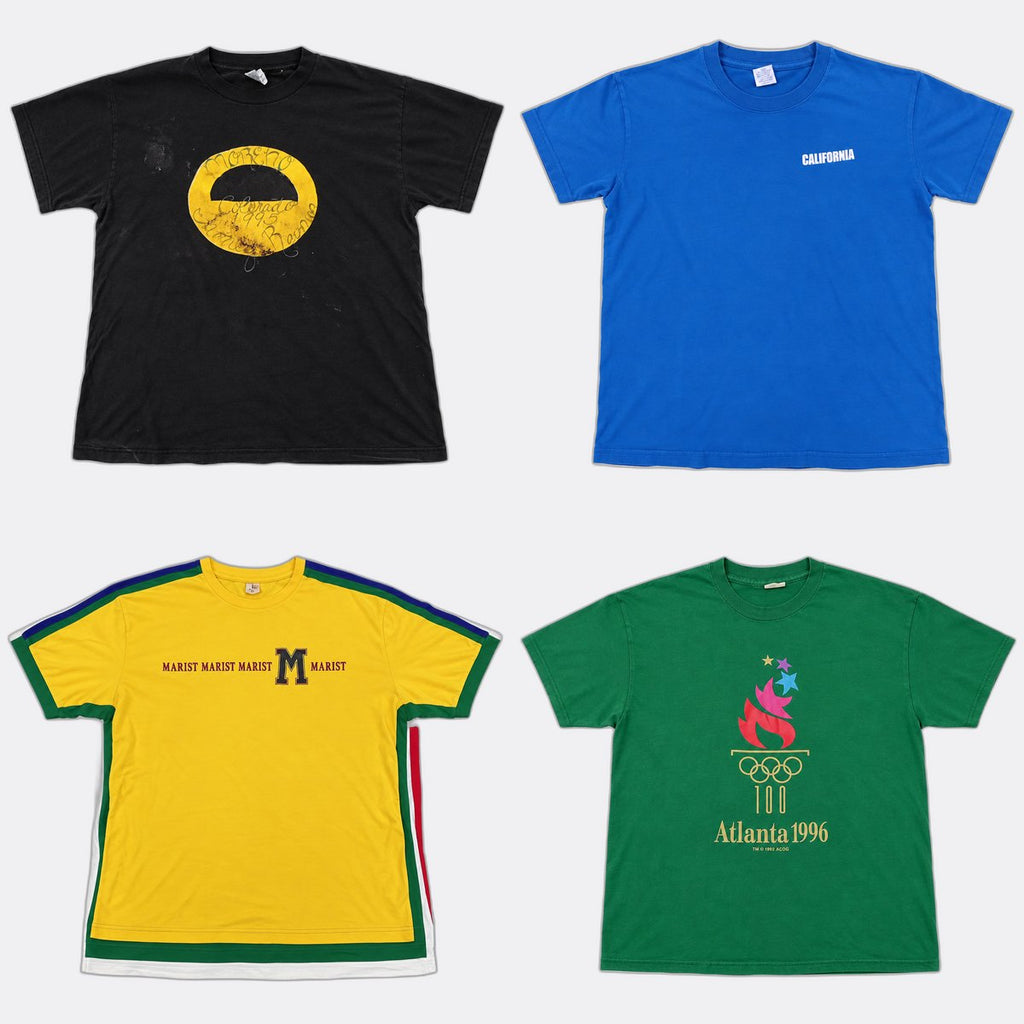Vintage Single Stitch T-Shirts Bundle
 in mixed sizes and colours, Grade A/B/C.