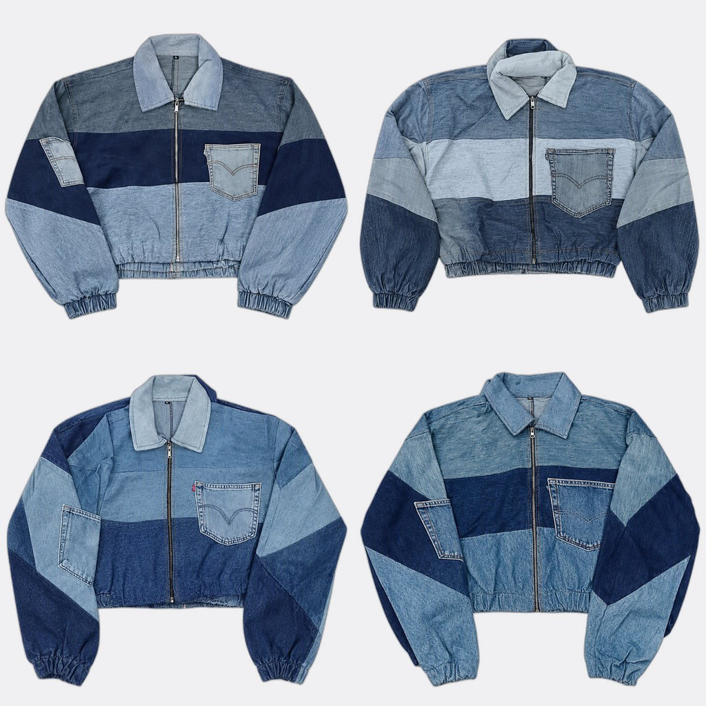 Upcycled Levi's Crop Jackets Bundle in mixed sizes and colours. Grade A/B/C.