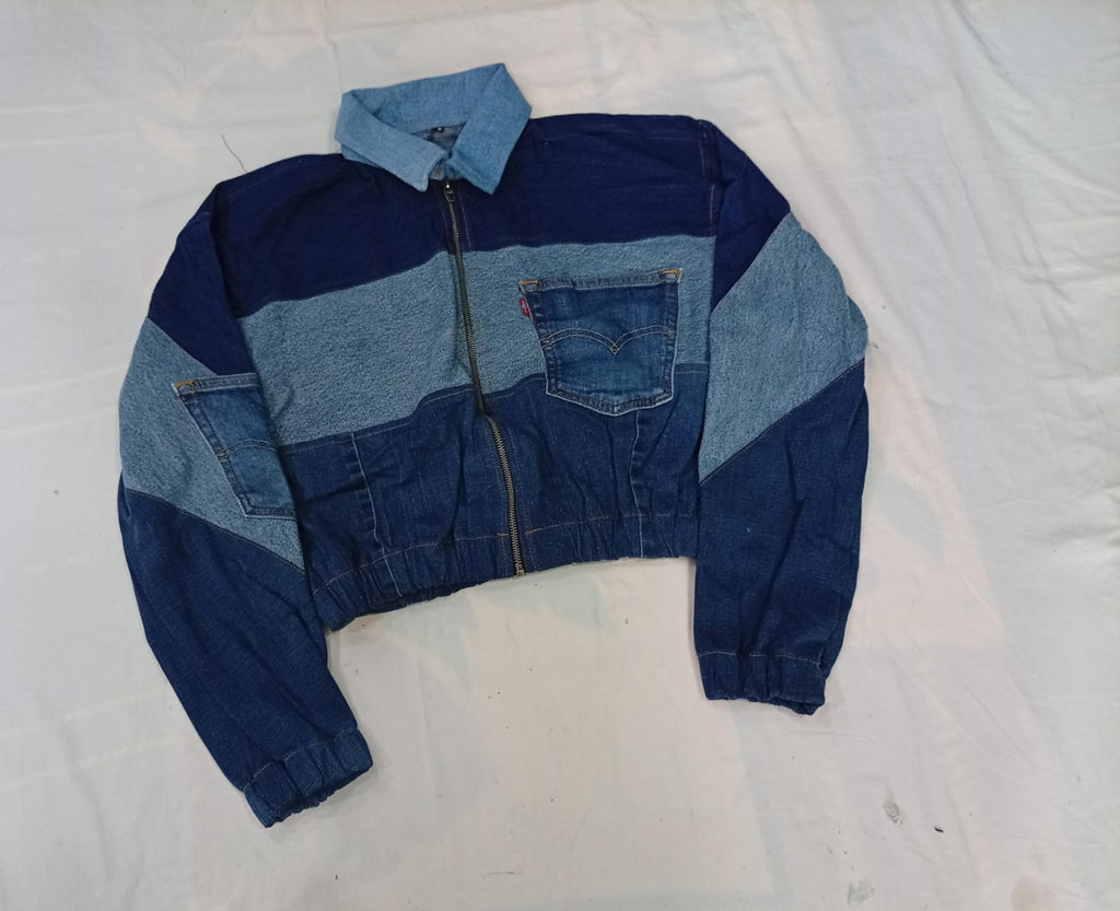Upcycled Levi's Crop Jackets Bundle in mixed sizes and colours. Grade A/B/C.