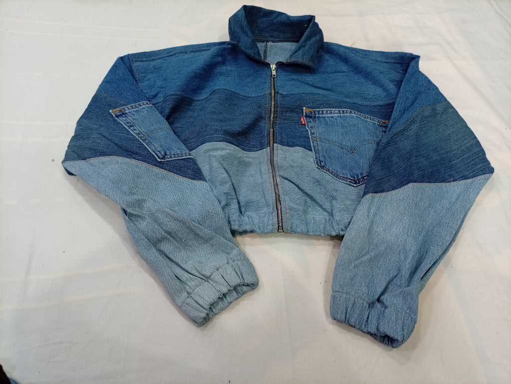 Upcycled Levi's Crop Jackets Bundle in mixed sizes and colours. Grade A/B/C.