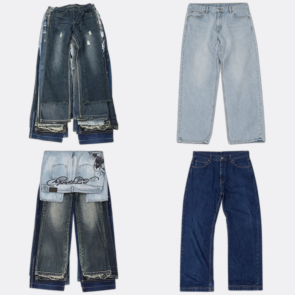Vintage Designer Men Jeans Bundle  in mixed sizes and colours, Grade B/C.