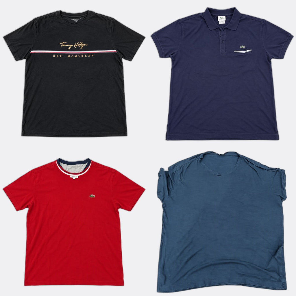 Vintage Tommy Hilfiger and Lacoste T-Shirts Bundle  in mixed sizes and colours, Grade B/C.