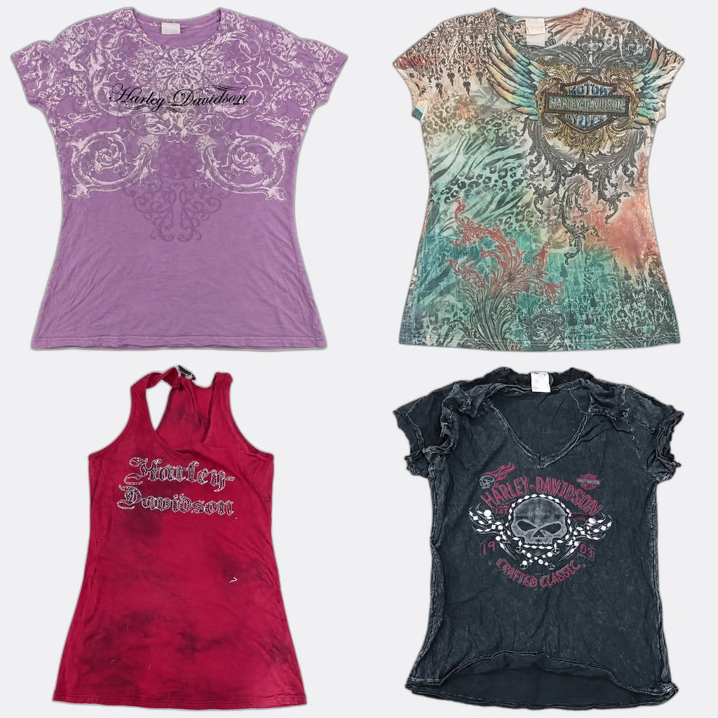 Vintage Harley Baby Tees Bundle in mixed sizes and colours. Grade A/B/C.
