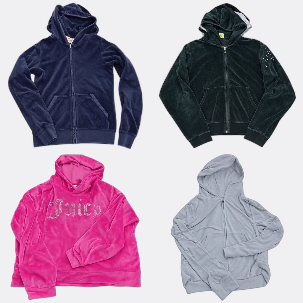 Y2K Juicy Hoodies Bundle in mixed sizes and colours. Grade A/B/C.