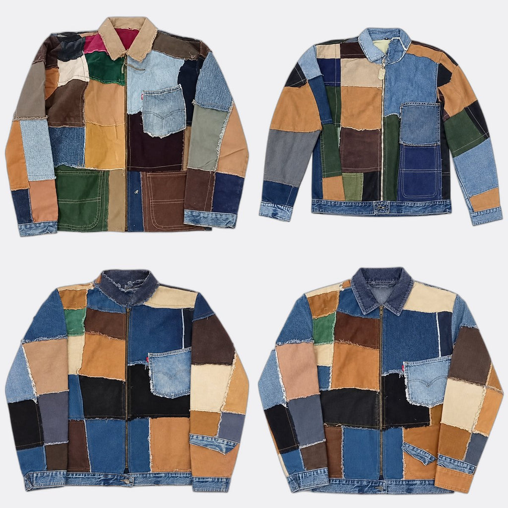 Upcycled Levi's Jackets Bundle in mixed sizes and colours. Grade A/B/C.