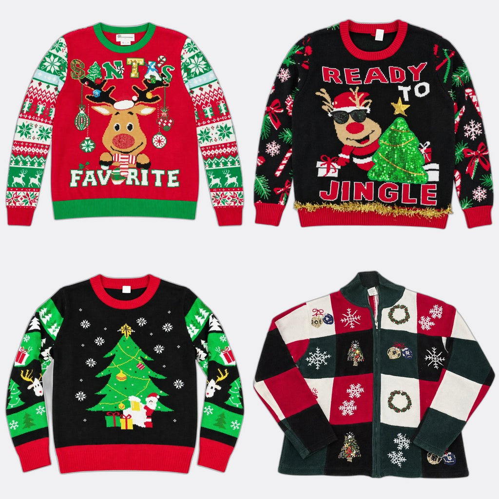 Christmas Sweaters Bundle  in mixed sizes and colours, Grade A/B/C.