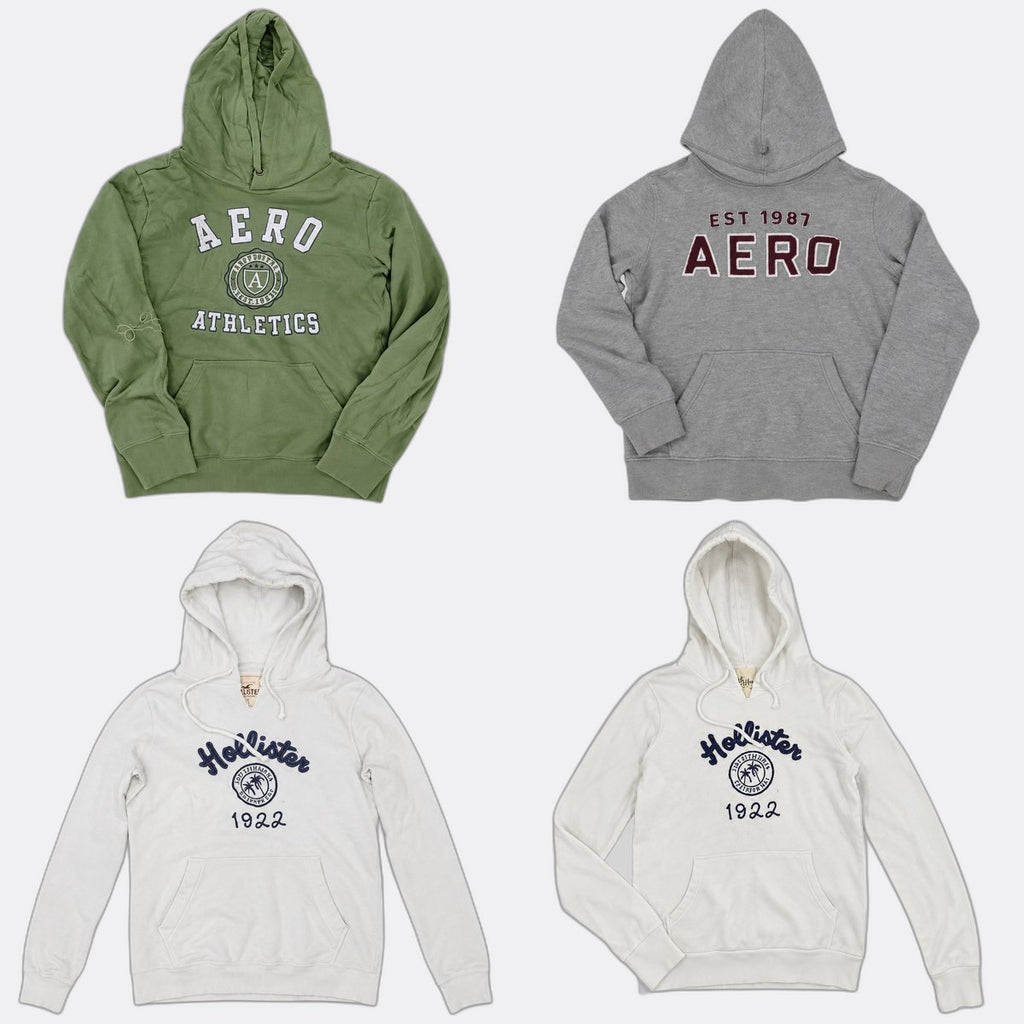 Vintage Mix Branded Hoodies Bundle in mixed sizes and colours. Grade A/B/C.