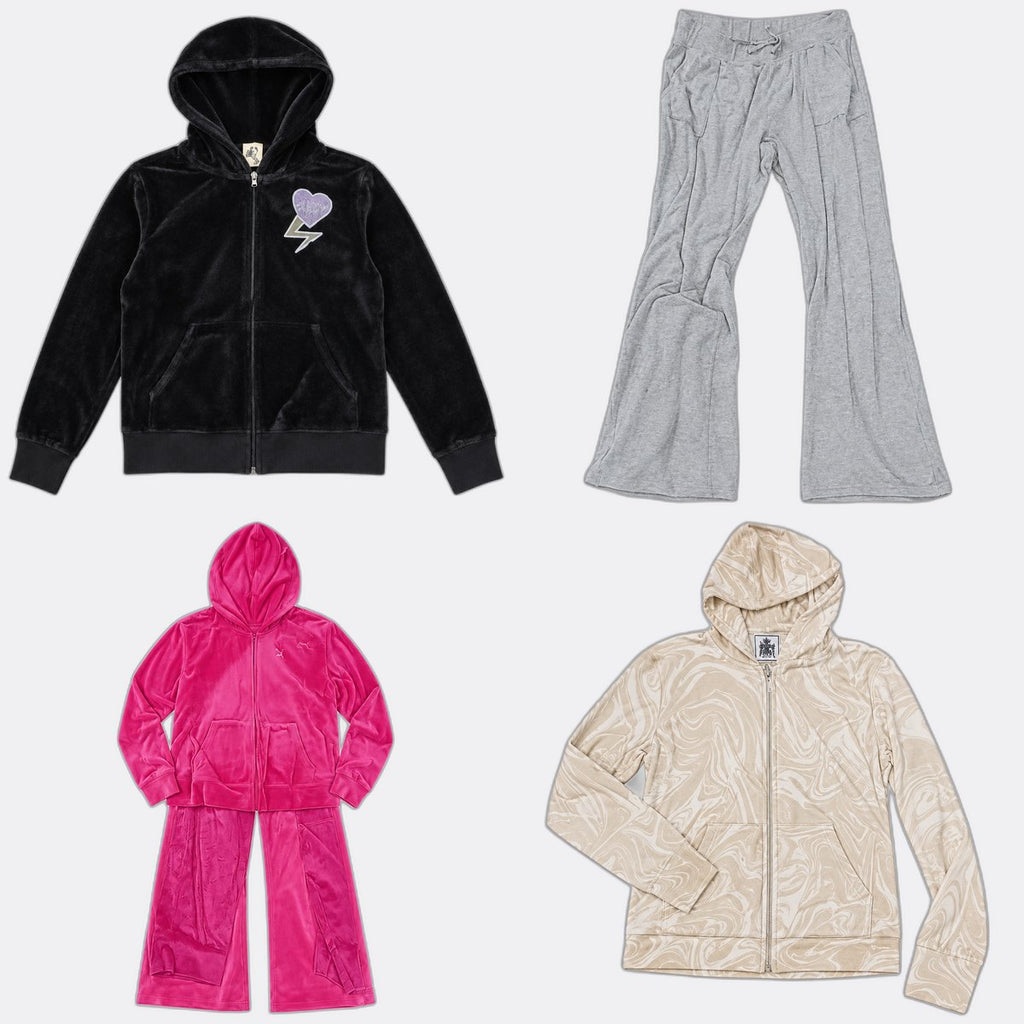 Y2K Juicy Hoodies and Trousers Bundle in mixed sizes and colours. Grade A/B/C.