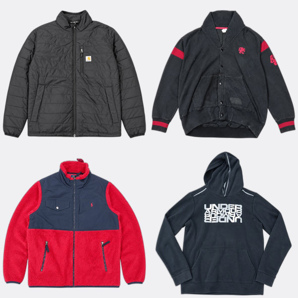 Vintage Mix Branded Jackets Bundle in mixed sizes and colours. Grade A/B.