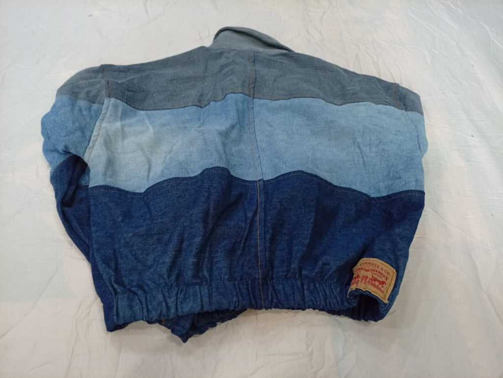 Upcycled Levi's Crop Denim Jackets Bundle  in mixed sizes and colours, Grade A/B/C.