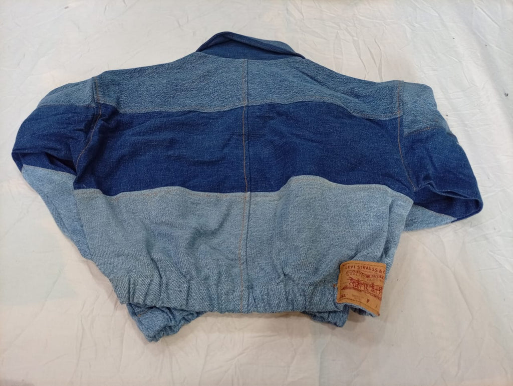 Upcycled Levi's Crop Denim Jackets Bundle  in mixed sizes and colours, Grade A/B/C.