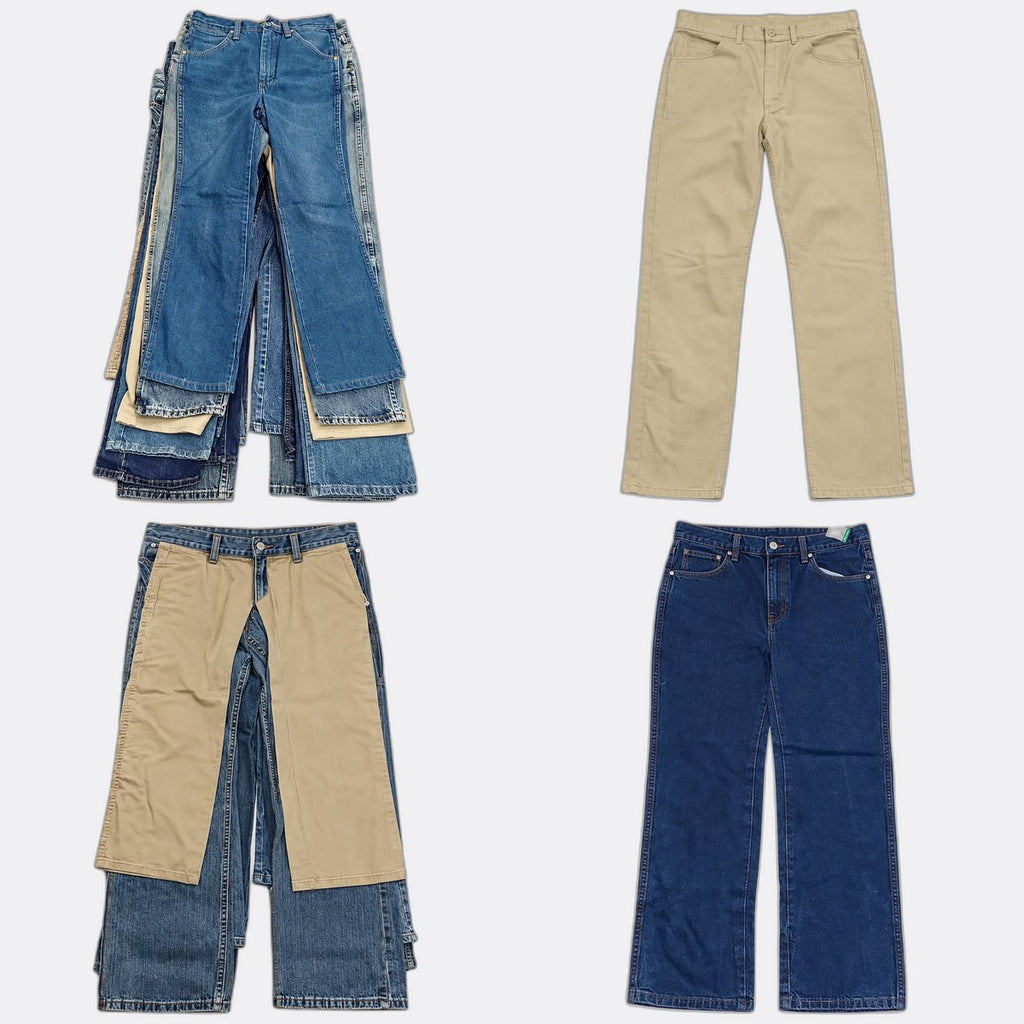 Vintage Lee and Wrangler Men Jeans Bundle  in mixed sizes and colours, Grade A/B/C.
