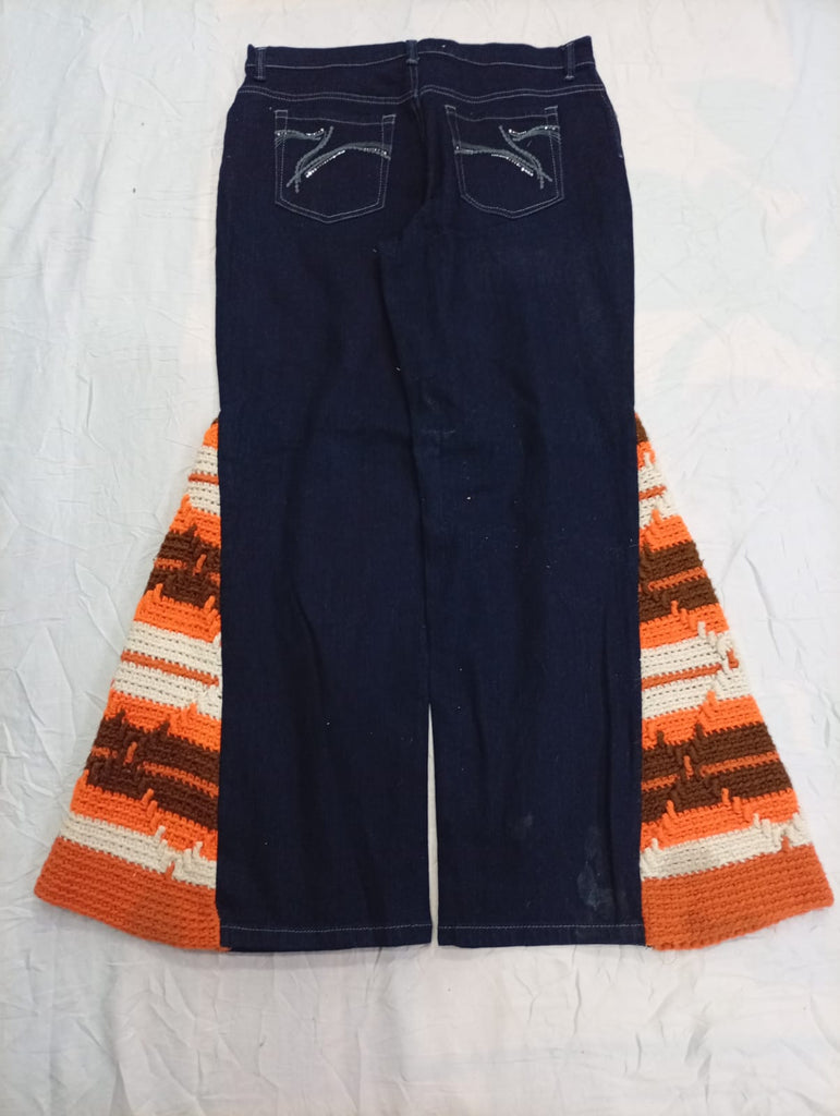 Upcycled Flare Jeans Bundle  in mixed sizes and colours, Grade A/B/C.