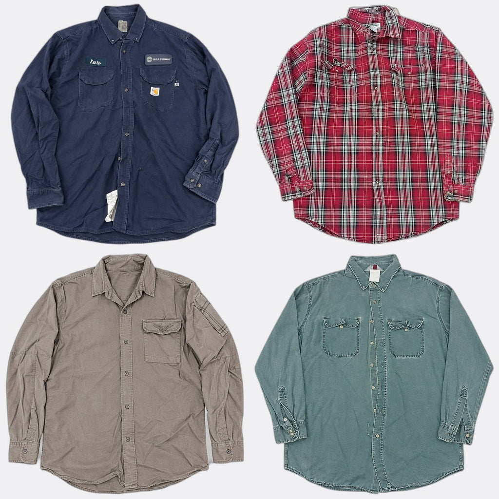  Vintage Carhartt Men Shirts Bundle in mixed sizes and colours, Grade B/C.