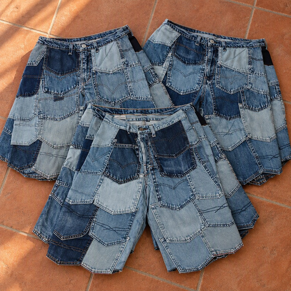 Upcycled Levi's Shorts Bundle in mixed sizes and colours. Grade A/B.