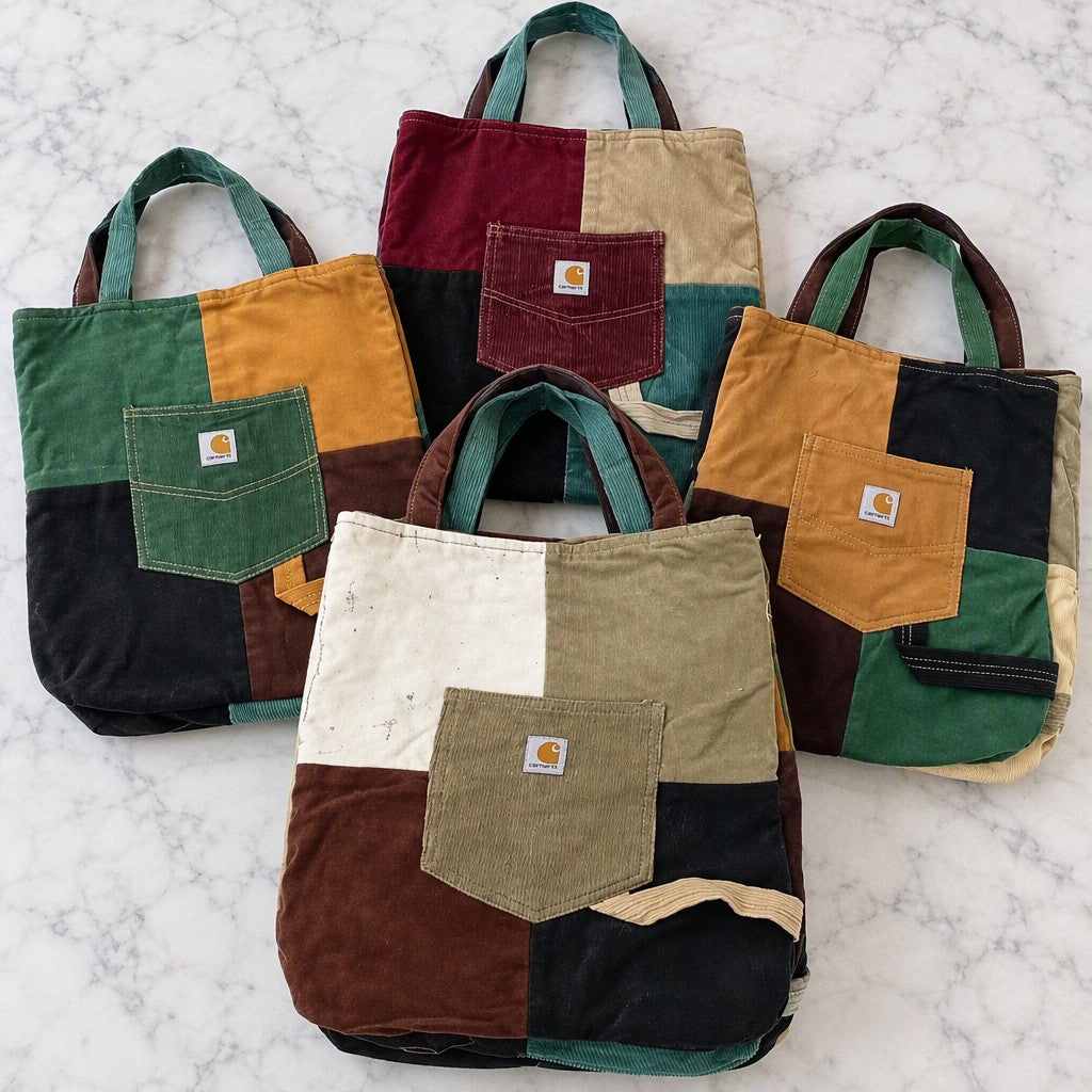 Upcycled Carhartt Bags Bundle in mixed sizes and colours. Grade A/B/C.