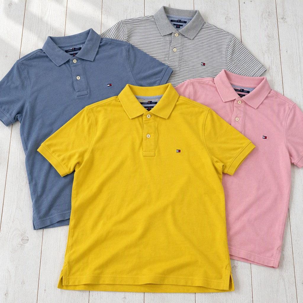 Vintage Tommy Hilfiger T-Shirts Bundle in mixed sizes and colours. Grade B/C.