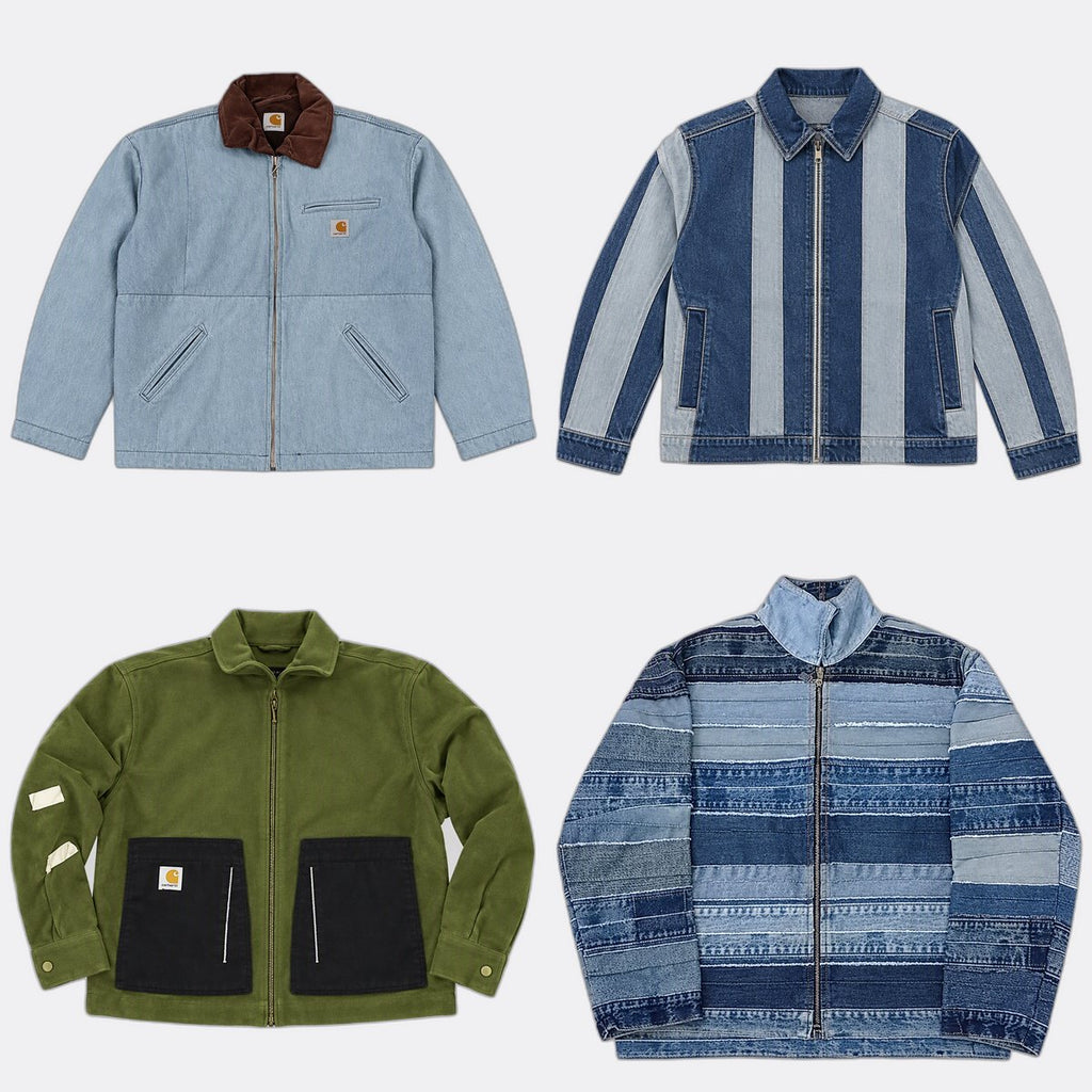 Upcycled Carhartt and Levi's Mix Style Denim Jackets in mixed sizes and colours. Grade A/B/C.