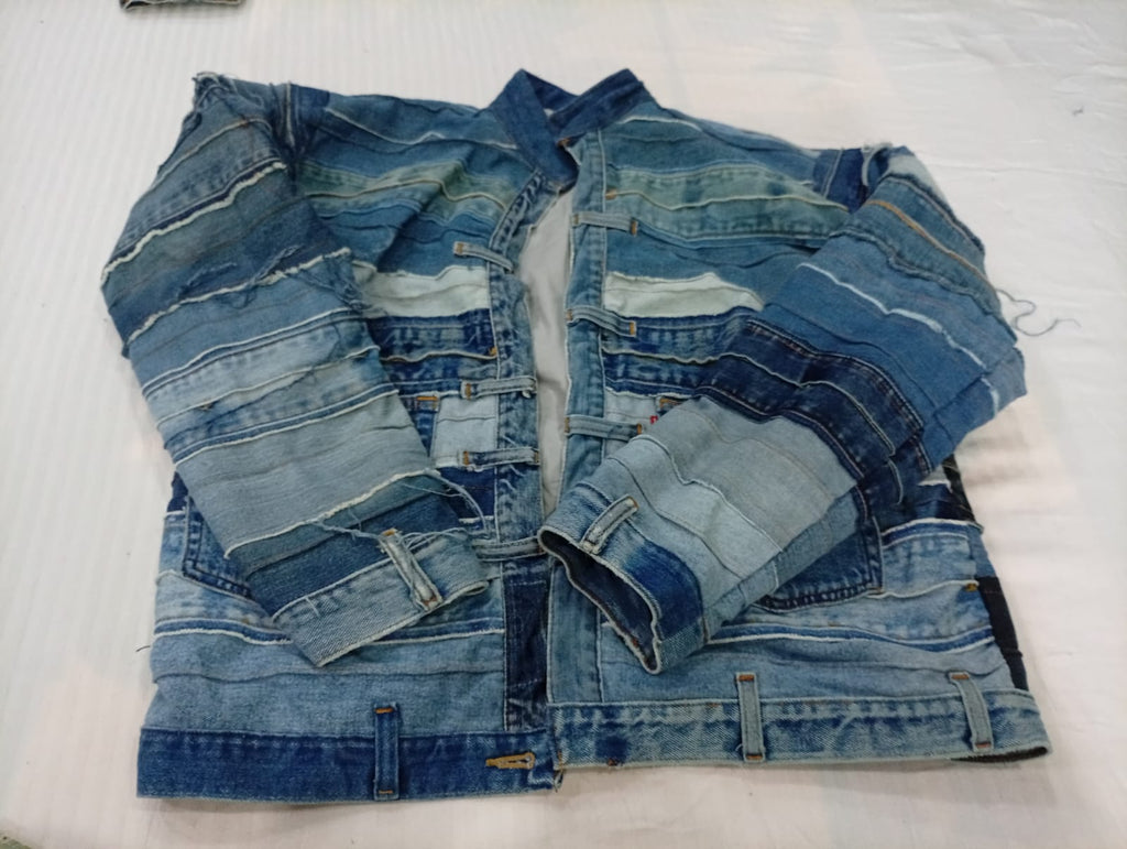 Upcycled Carhartt and Levi's Mix Style Denim Jackets in mixed sizes and colours. Grade A/B/C.